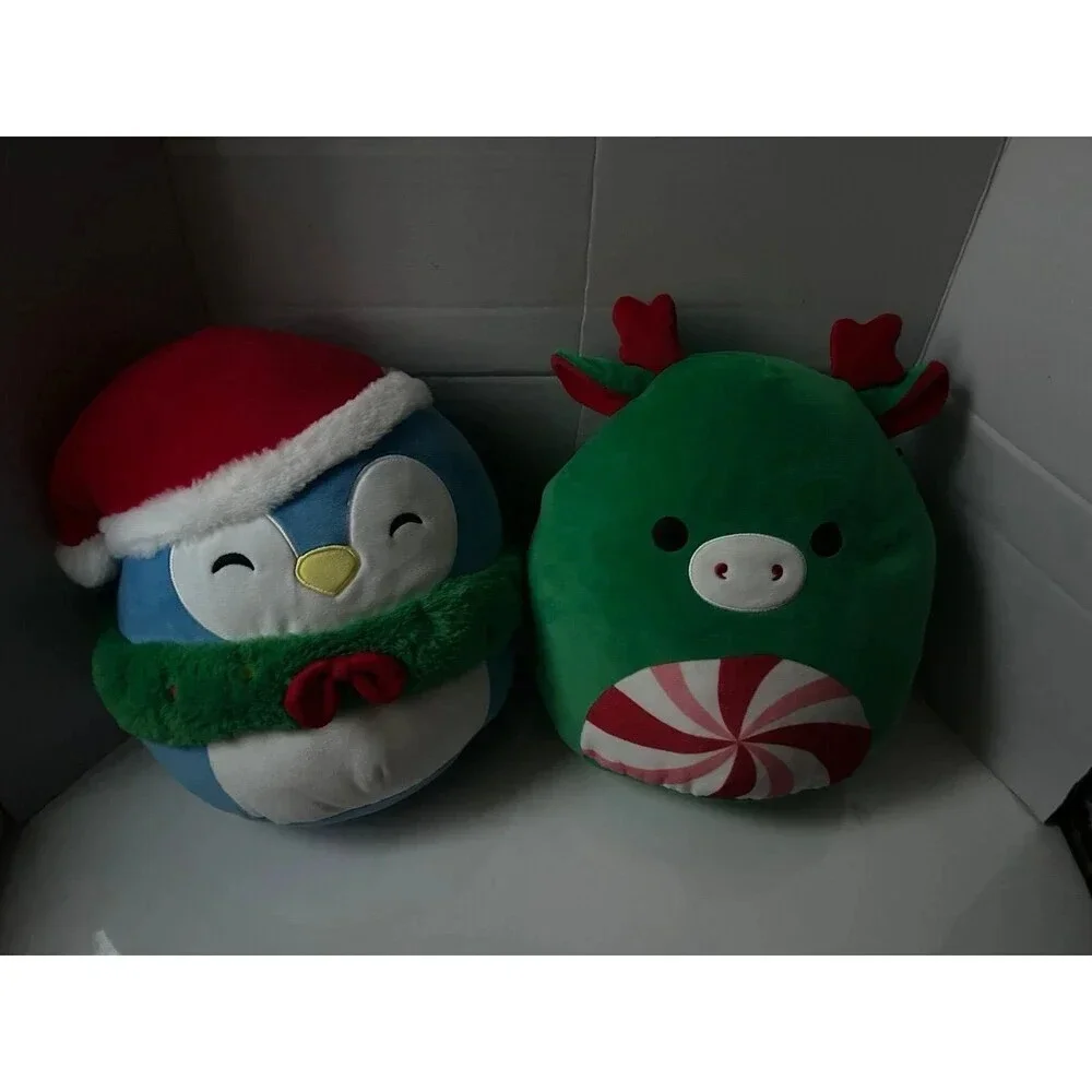 2 Squishmallows Plush Puff Penguin& Zumir The Moose Christmas Stuffed Animal Lot